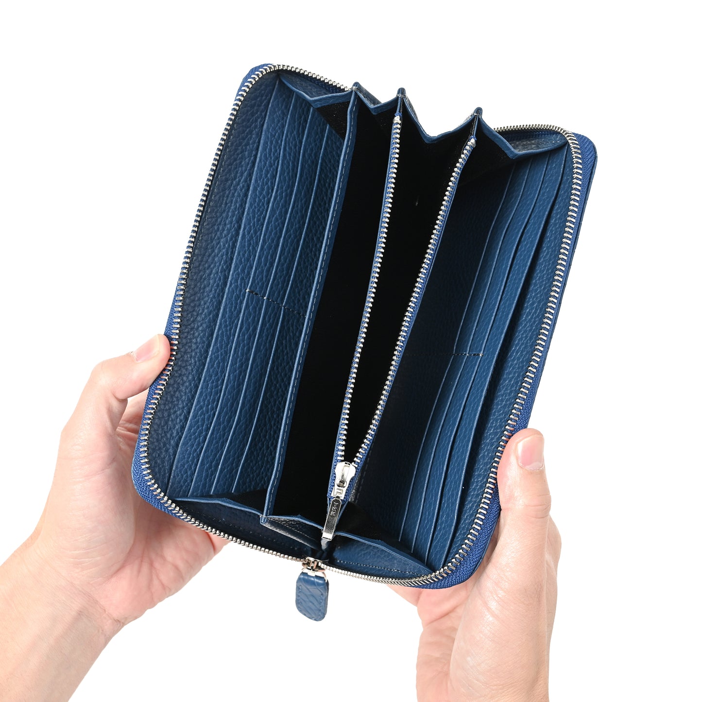 【受注生産】スモールクロコダイル ポロサス ラウンドファスナー長財布 ロイヤルブルー